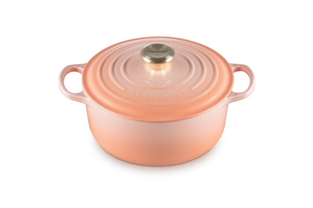 Le Creuset Runder Bräter aus Gusseisen - 24 cm - Peche