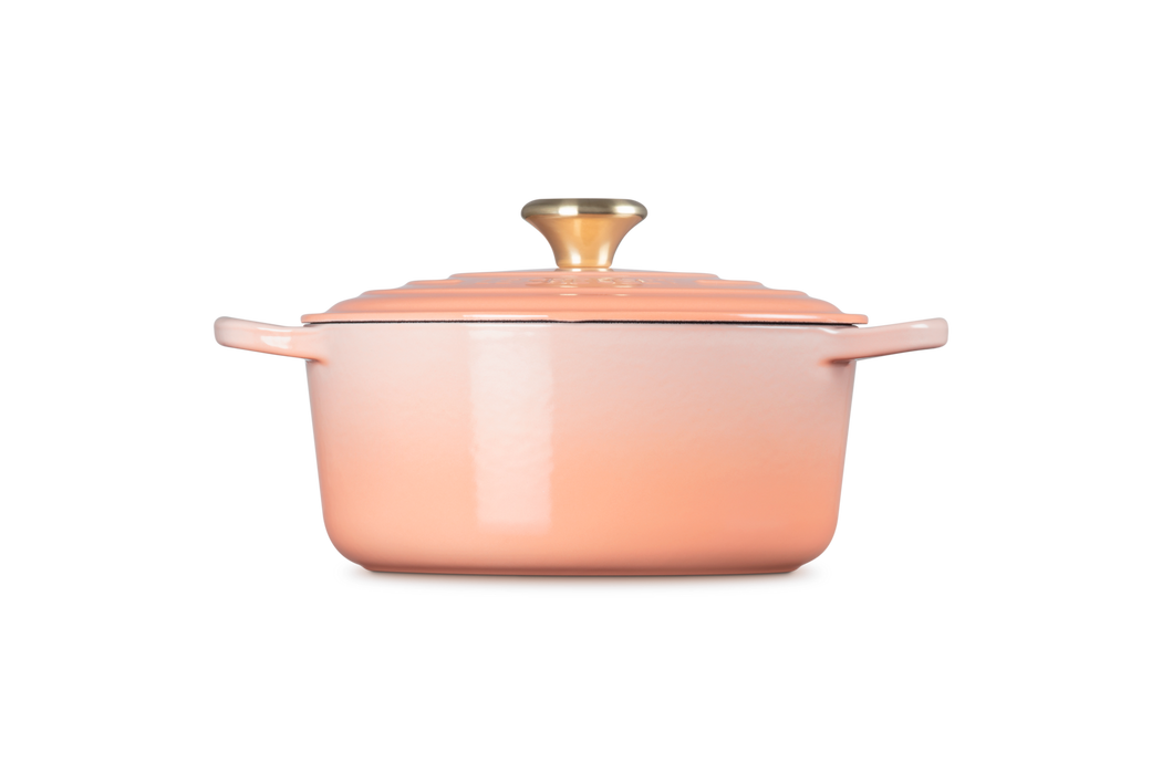 Le Creuset Runder Bräter aus Gusseisen - 24 cm - Peche