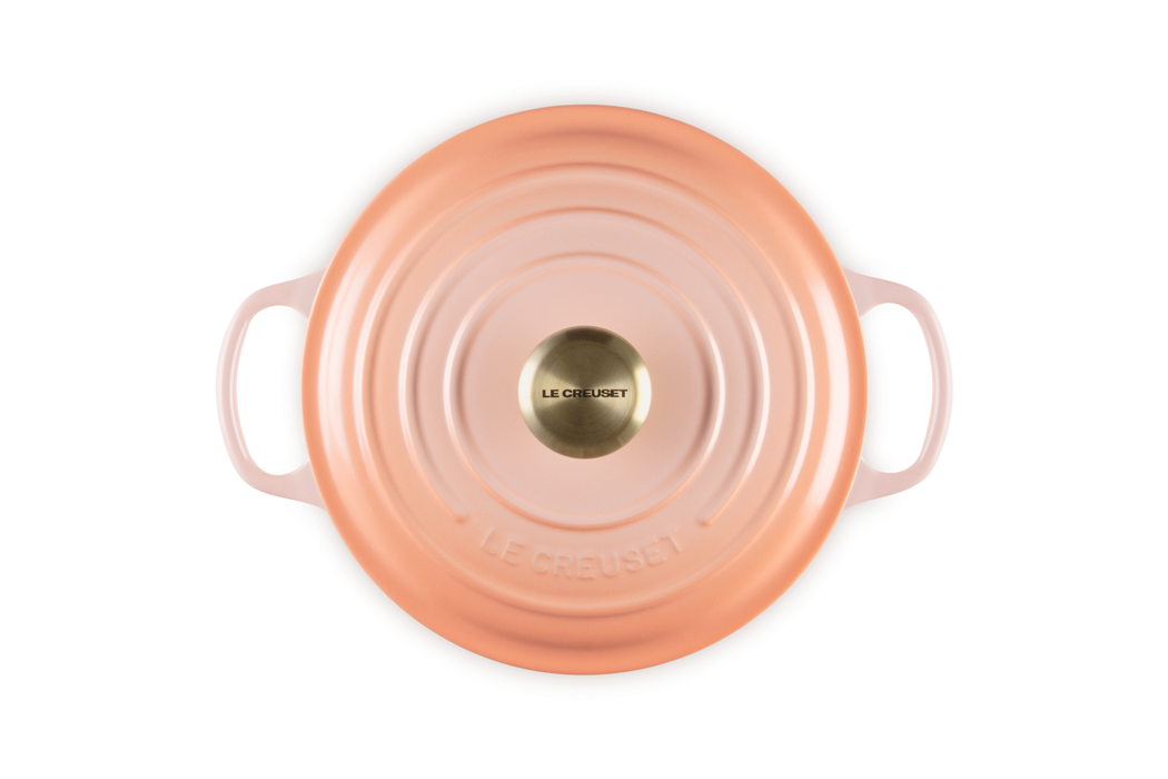 Le Creuset Runder Bräter aus Gusseisen - 24 cm - Peche