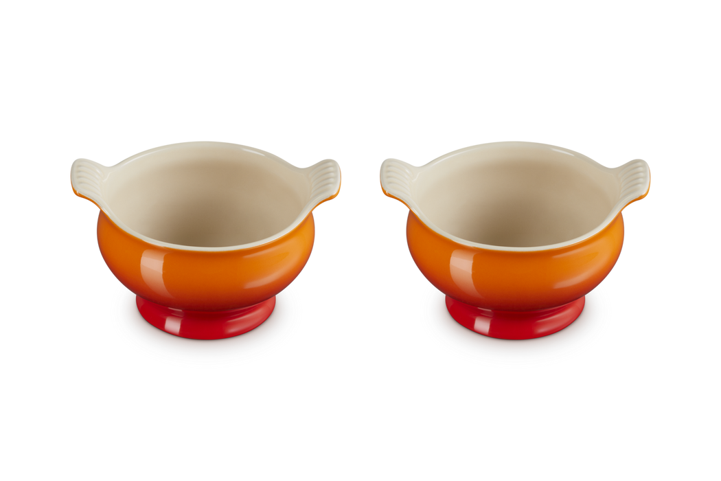 Le Creuset Suppenterrine aus Steinzeug - 2er-Set - Ofenrot