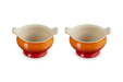 Le Creuset Suppenterrine aus Steinzeug - 2er-Set - Ofenrot