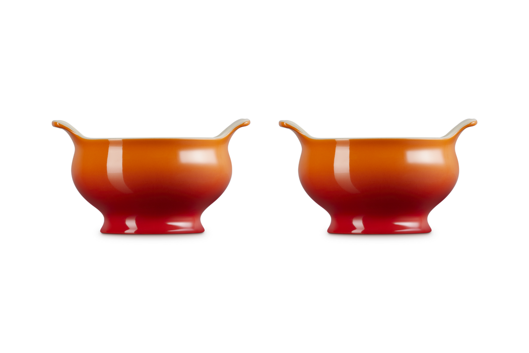 Le Creuset Suppenterrine aus Steinzeug - 2er-Set - Ofenrot