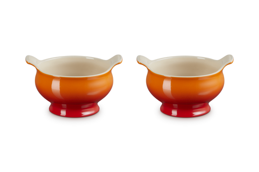 Le Creuset Suppenterrine aus Steinzeug - 2er-Set - Ofenrot