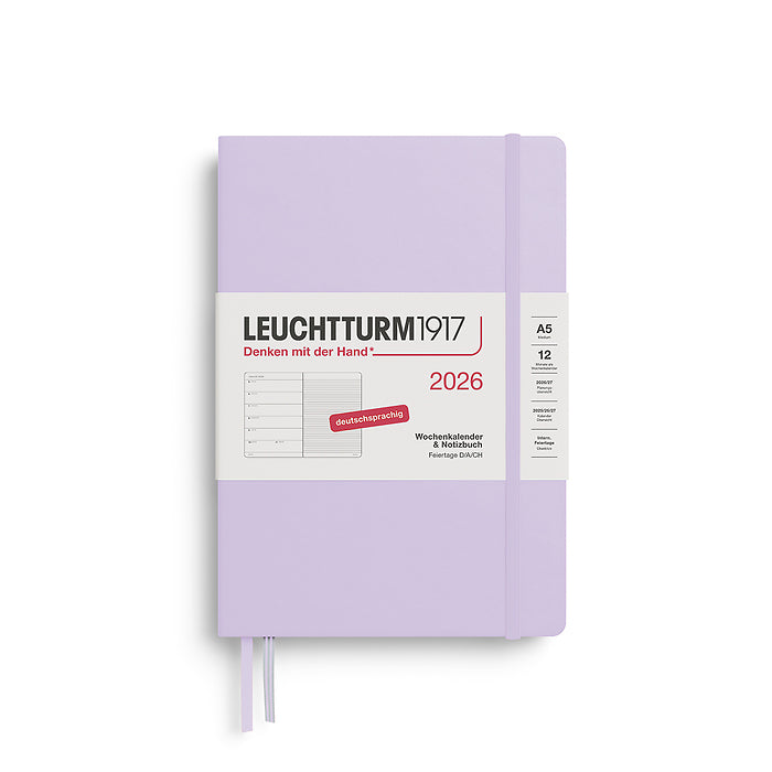 Leuchtturm Wochenkalender & Notizbuch - 2026 - Deutschsprachig - Lilac - Hardcover