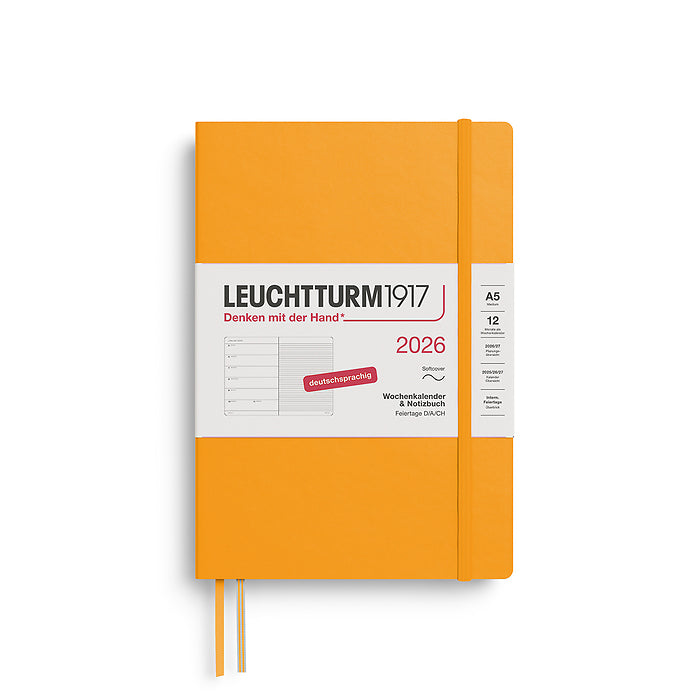 Leuchtturm Wochenkalender & Notizbuch - 2026 - Deutschsprachig - Rising Sun - Softcover