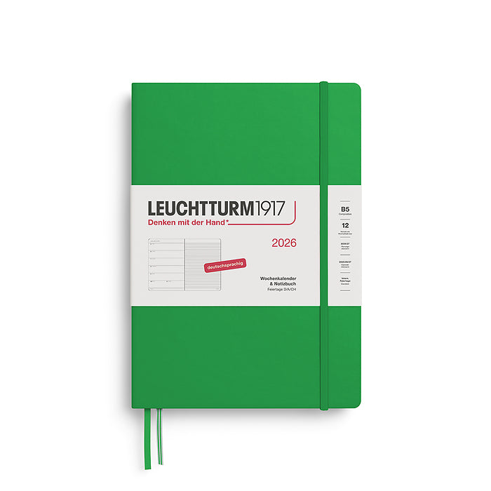 Leuchtturm Wochenkalender & Notizbuch - 2026 - Deutschsprachig - Spring Leaf - Softcover