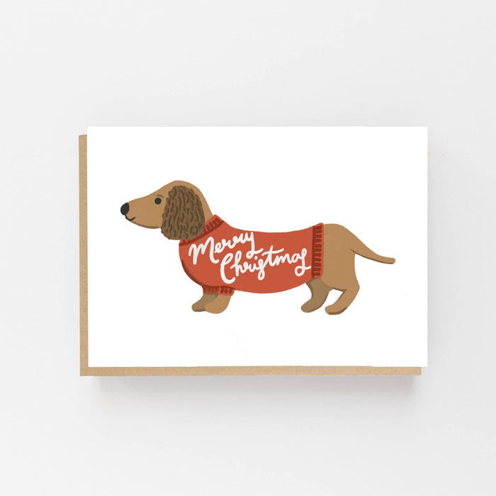 Grußkarte Weihnachten - "Dog - Merry Christmas"