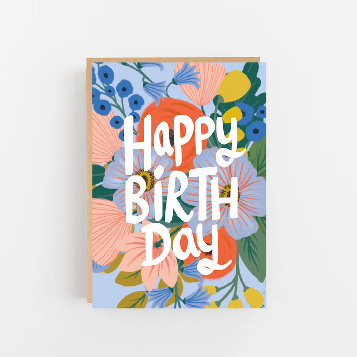 Grußkarte Geburtstag - "Happy Birthday - Colourful Flowers"