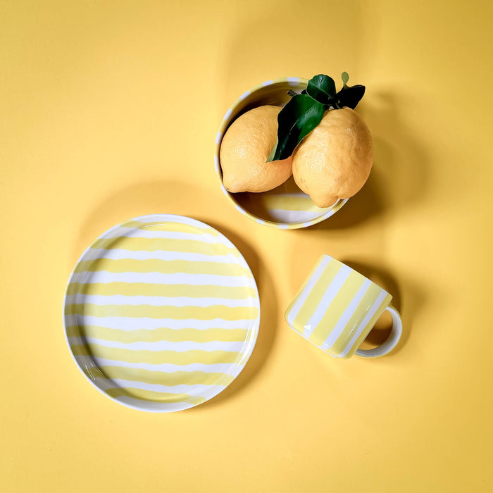 Becher Stripes - Spiaggia Yellow