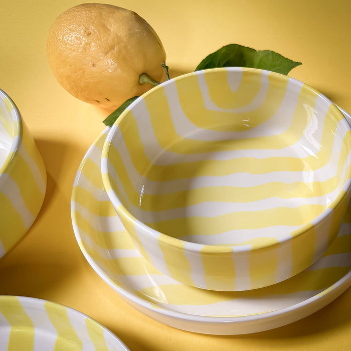 Becher Stripes - Spiaggia Yellow