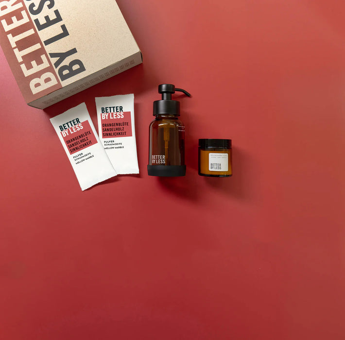 Better By Less Geschenkset Schaumseife mit Kerze - Mellow Marble
