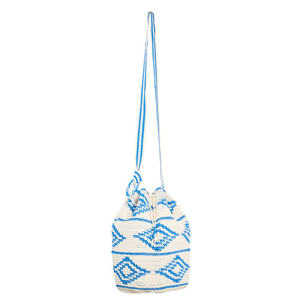 CROCHET BUCKET BAG | Diamonds | Azur Blue