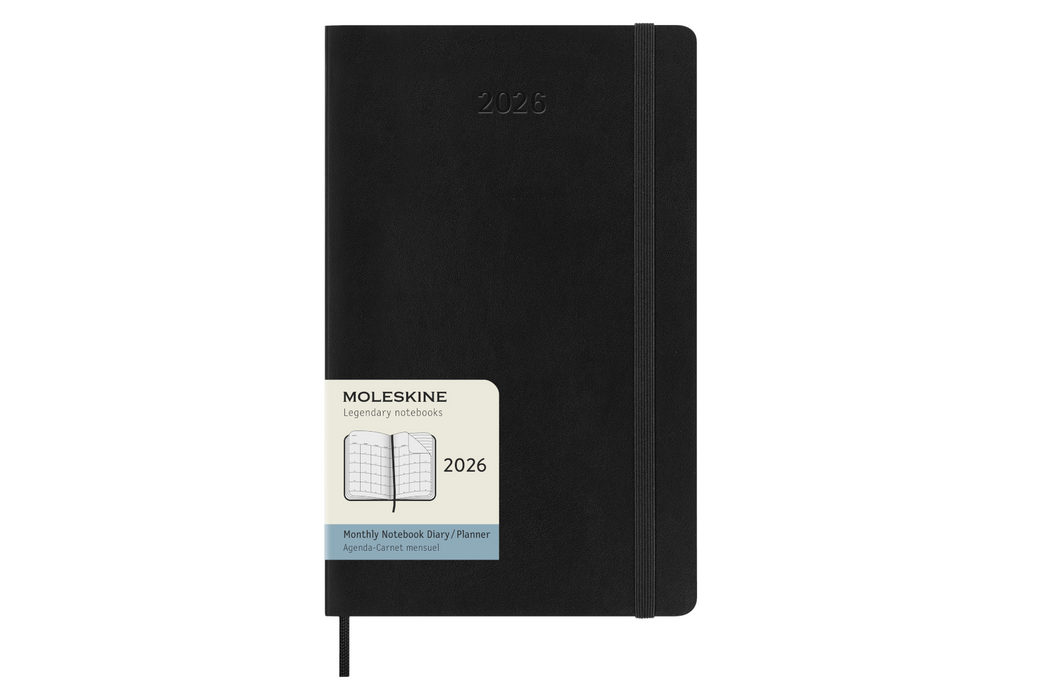 Moleskine Monatskalender 2026 - Monthly Notebook Diary / Planner - Large - Softcover