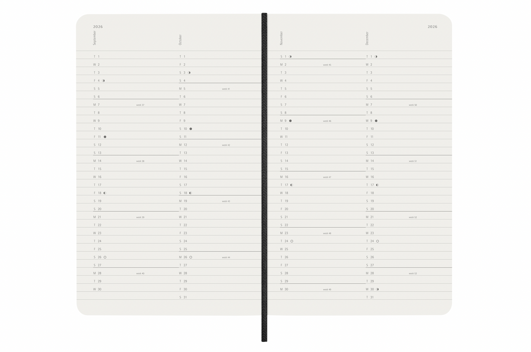 Moleskine Monatskalender 2026 - Monthly Notebook Diary / Planner - Large - Softcover