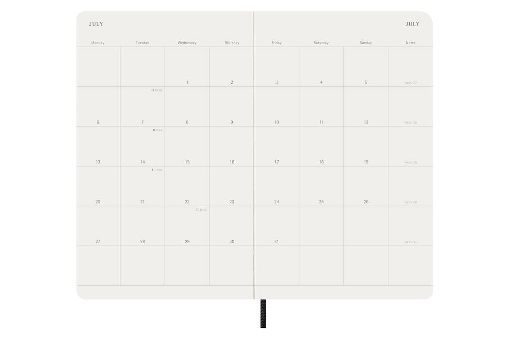 Moleskine Monatskalender 2026 - Monthly Notebook Diary / Planner - Large - Softcover