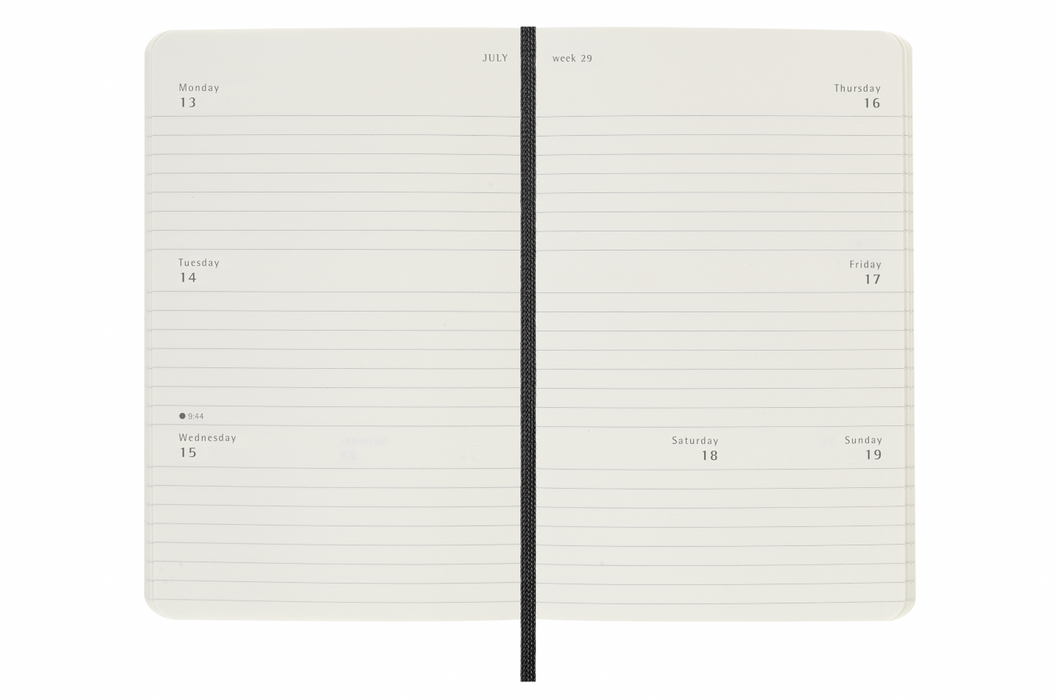 Moleskine Weekly 2026 Horizontal Diary/Planner - Pocket - Schwarz - Softcover