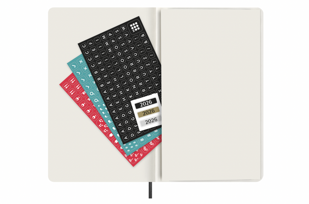 Moleskine Wochenkalender 2026 - Weekly Horizontal Diary / Planner - Large - Schwarz - Softcover