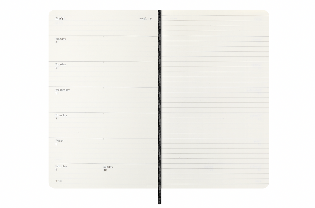 Moleskine Wochenkalender 2026 - Weekly Notebook Diary / Planner - Large - Schwarz - Softcover