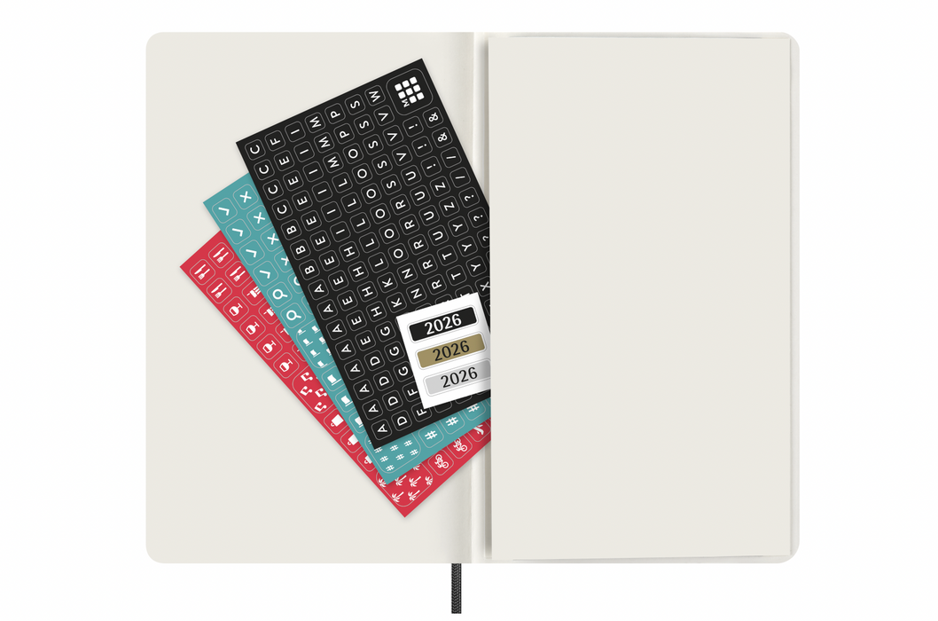 Moleskine Wochenkalender 2026 - Weekly Notebook Diary / Planner - Large - Schwarz - Softcover