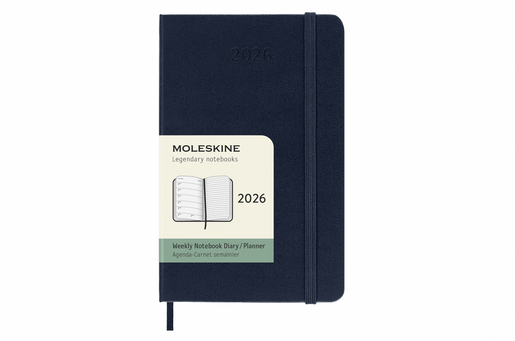 Moleskine Wochenkalender 2026 - Weekly Notebook Diary / Planner - Pocket - Saphir - Hardcover