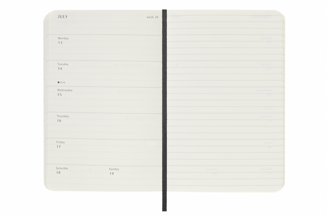 Moleskine Wochenkalender 2026 - Weekly Notebook Diary / Planner - Pocket - Schwarz - Softcover