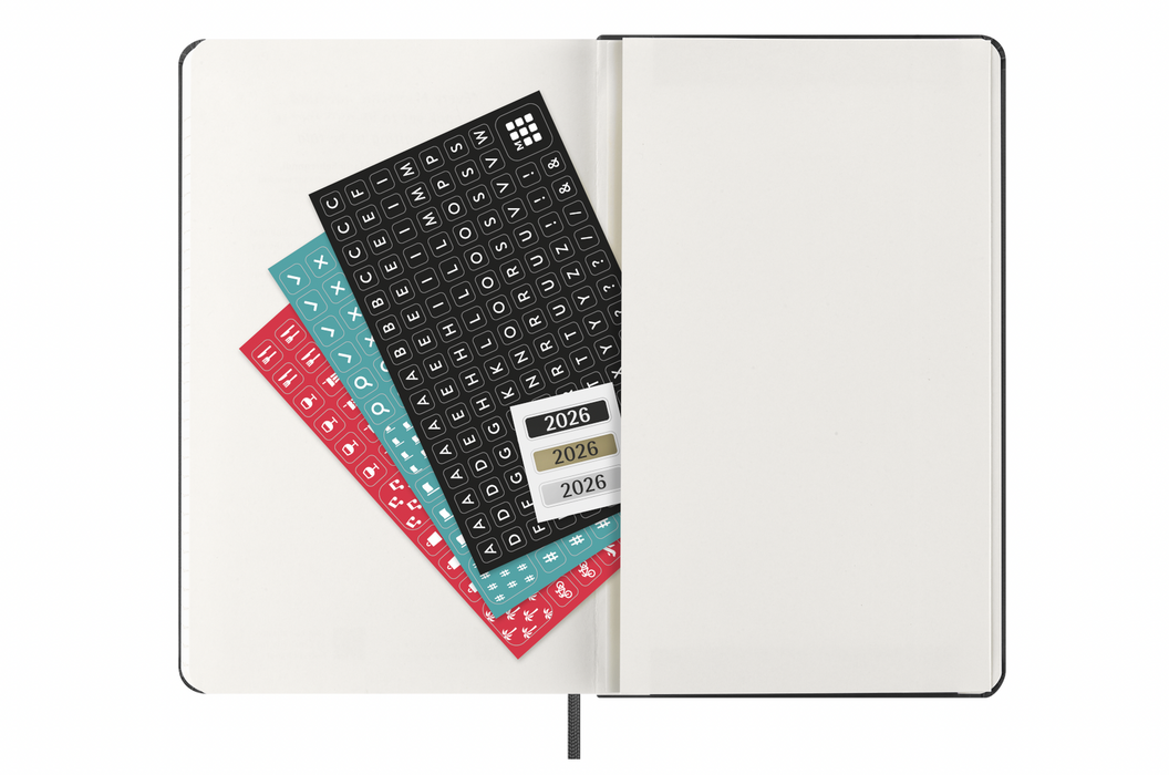 Moleskine Wochenkalender 2026 - Weekly Vertical Diary / Planner - Large - Schwarz - Hardcover