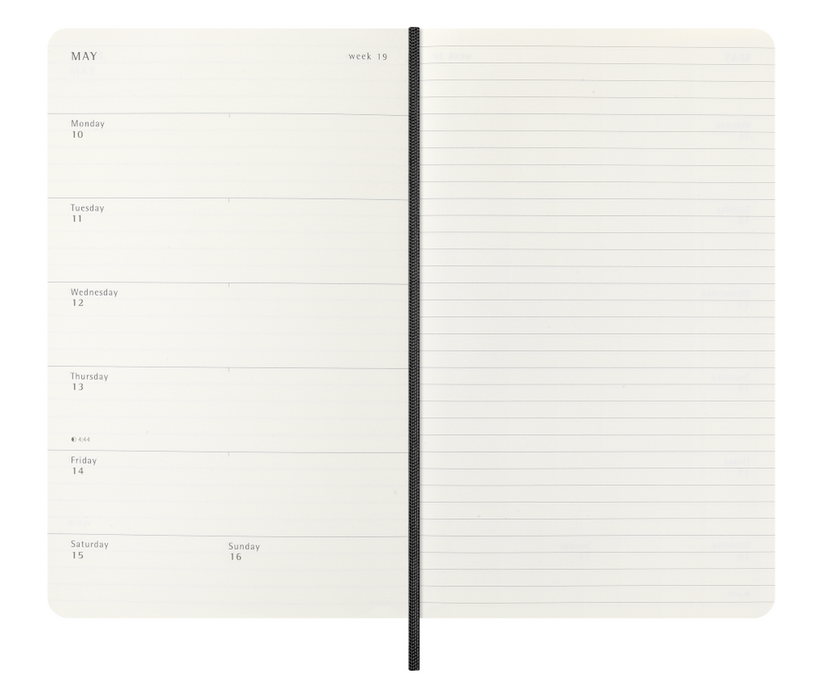 Moleskine Wochenkalender 2027 - Weekly Notebook Diary / Planner - Softcover - Large - Schwarz