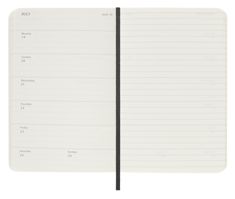 Moleskine Wochenkalender 2027 - Weekly Notebook Diary / Planner - Softcover  - Pocket - Schwarz