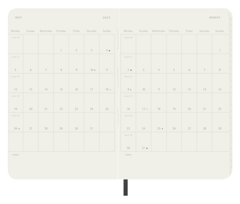 Moleskine Wochenkalender 2027 - Weekly Notebook Diary / Planner - Softcover  - Pocket