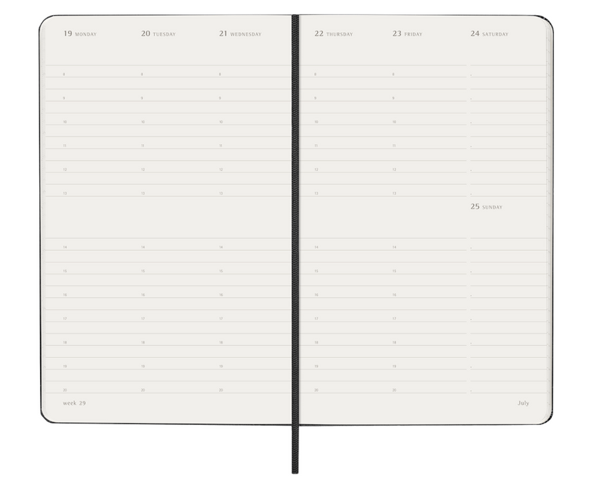 Moleskine Wochenkalender 2027 - Weekly Vertical Diary / Softcover / Planner - Hardcover - Large - Schwarz
