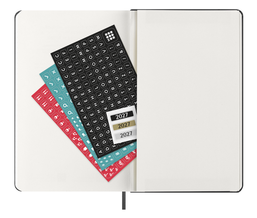 Moleskine Wochenkalender 2027 - Weekly Vertical Diary / Softcover / Planner - Hardcover - Large - Schwarz