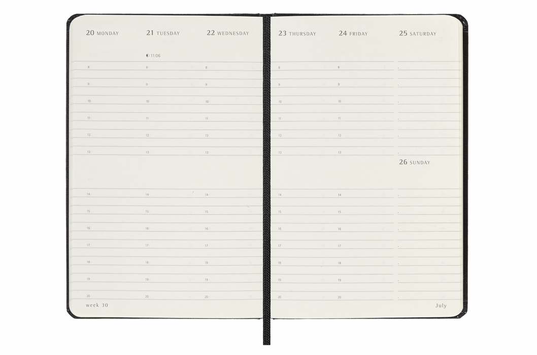 Moleskine Wochenplaner 2026 - Weekly Vertical Diary/Planner - Pocket - Schwarz - Hardcover