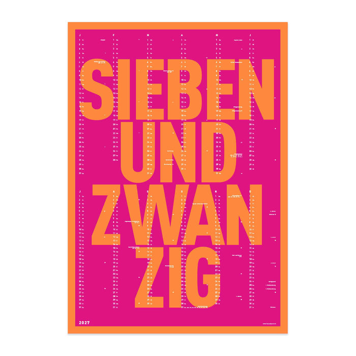 *NEONKNALL* Wandkalender 2027