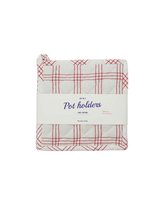 Nicolas Vahé Topflappen Zweierset - Rot kariert