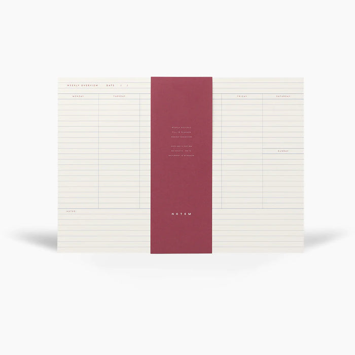 MILO Weekly Planner Notepad - White & Blue