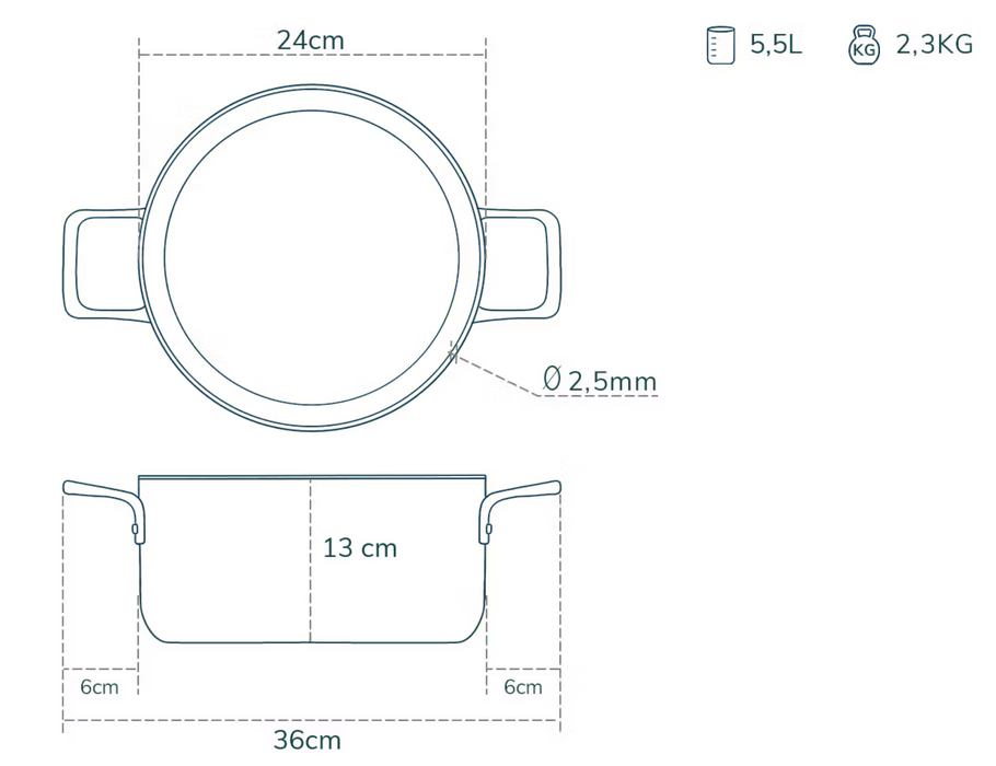 Olavson Kupferkerntopf - 24 cm