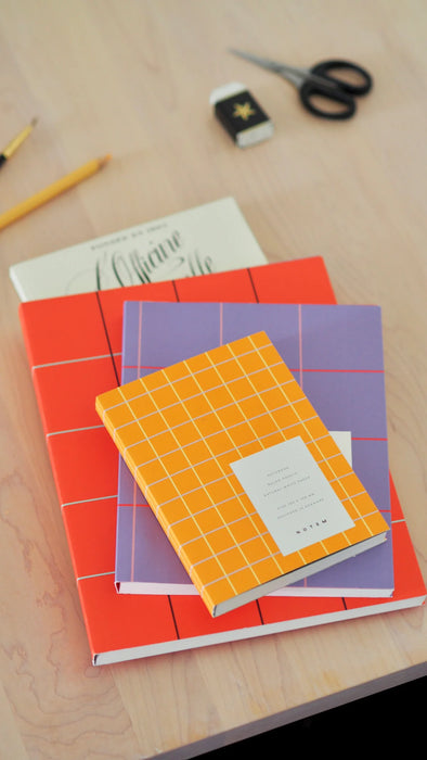Notem UMA Flat Lay Notebook - Small (A6) - Ochre Check