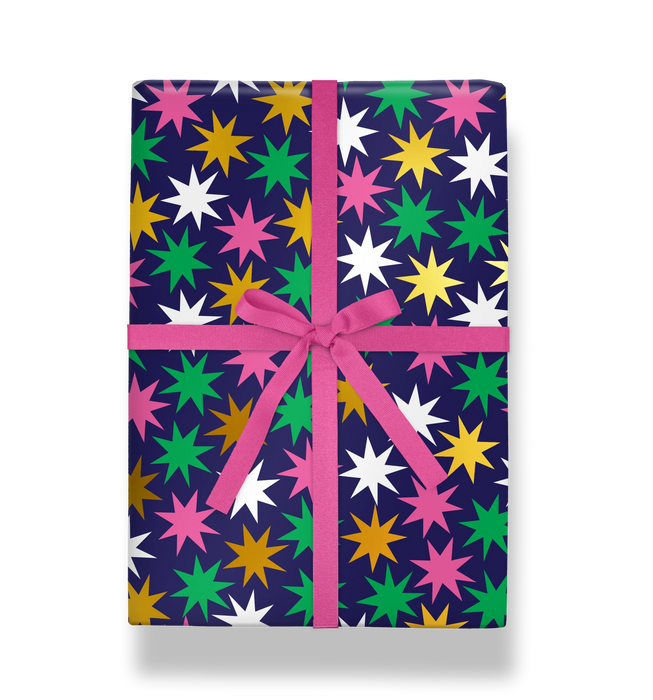 Geschenkpapier Weihnachten - Christmas Star Neon