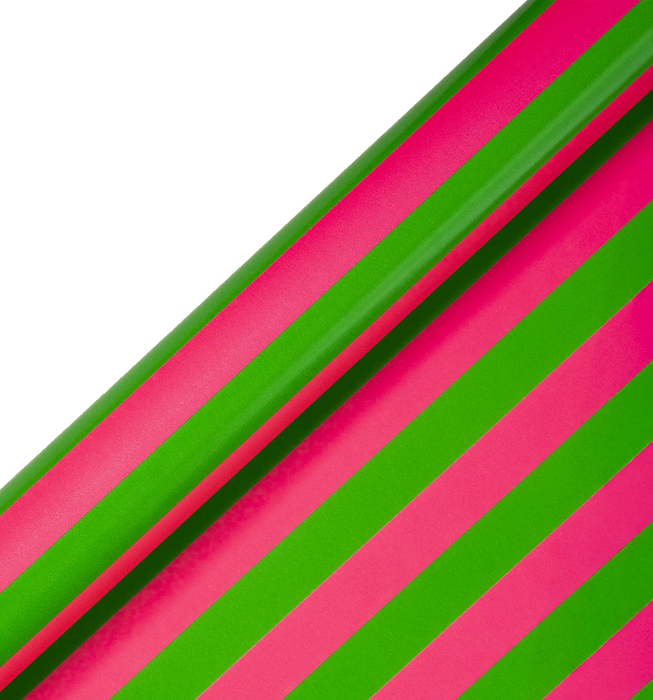 Geschenkpapier Weihnachten - Green & Pink Stripe