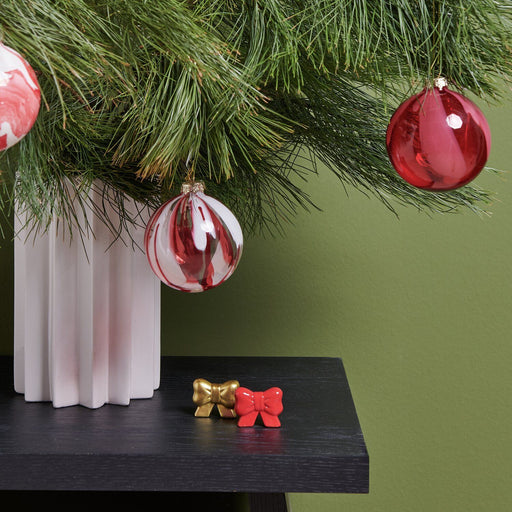 Rico Design Glaskugel - Rot marmoriert