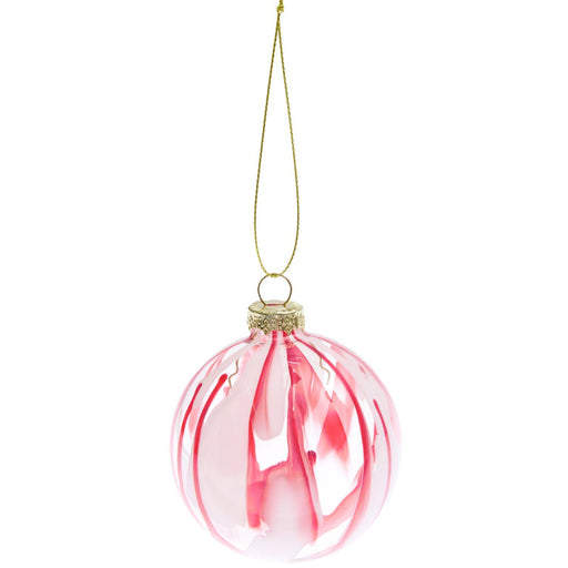 Rico Design Glaskugel klar - Rot/Weiß marmoriert