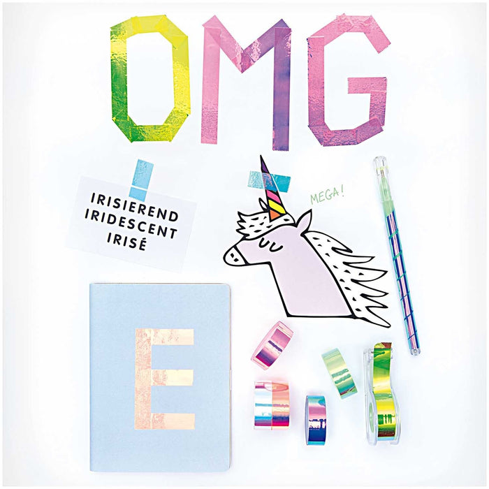 Rico Design Paper Poetry Mirror Rainbow Tape - Orange - 19 mm