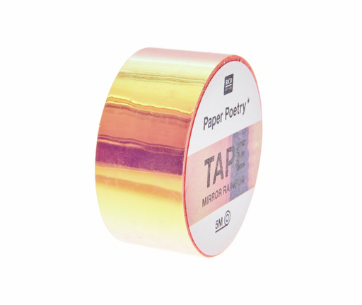 Rico Design Paper Poetry Mirror Rainbow Tape - Orange - 19 mm