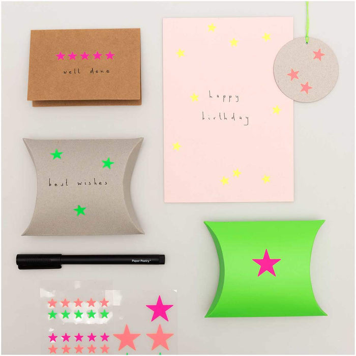 Paper Poetry Sticker Sterne - Neon