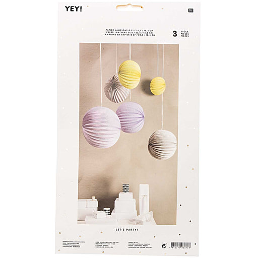 Rico Design Papier Lampions Pastel - 3 Stück