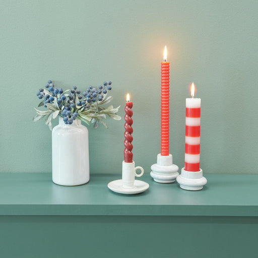 Rico Design Porzellankerzenhalter Nostalgie - Altweiß