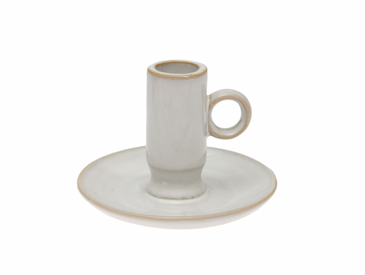 Rico Design Porzellankerzenhalter Nostalgie - Altweiß