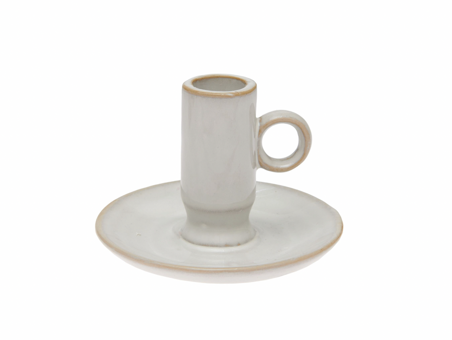 Rico Design Porzellankerzenhalter Nostalgie - Altweiß