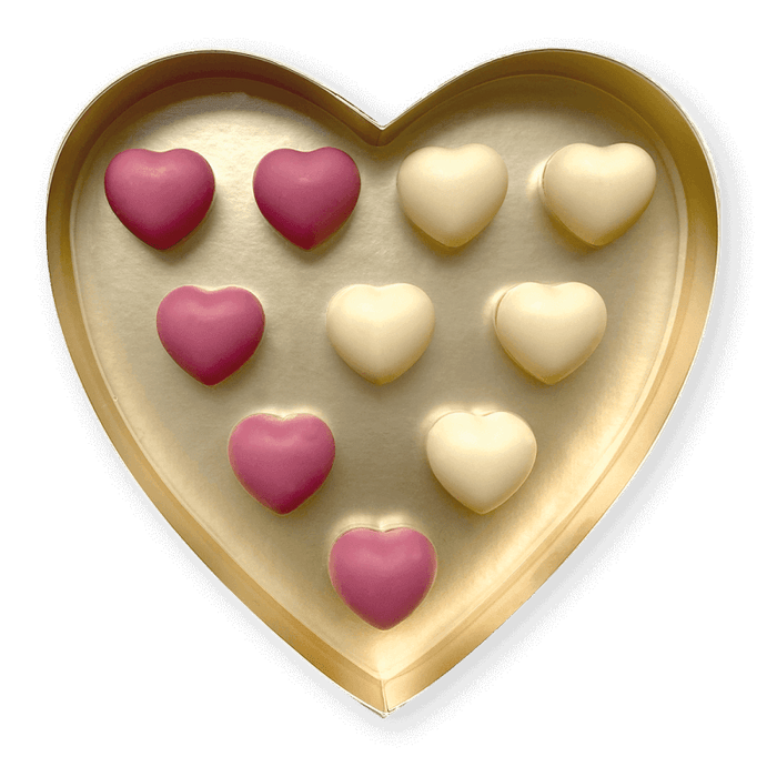 Herzschachtel Himbeer- und Vanilletrüffel