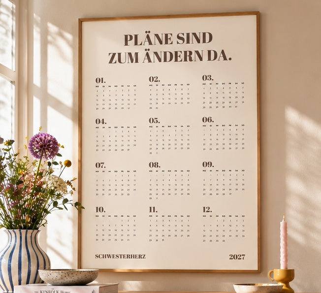 Wandkalender 2027 - "Pläne sind zum ändern da"